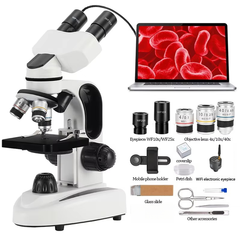 Microscope Compound 40X - Бинокулярный составной микроскоп с увеличением 40X-1000X,